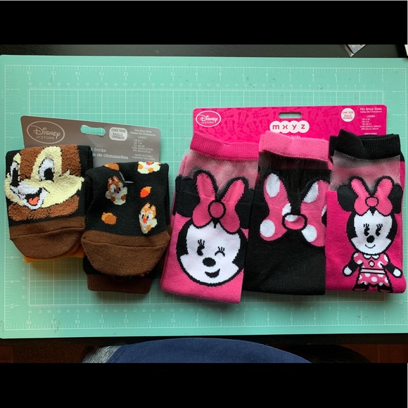Disney Accessories - DISNEY MINNIE MOUSE CHIP DALE SOCK LOT
